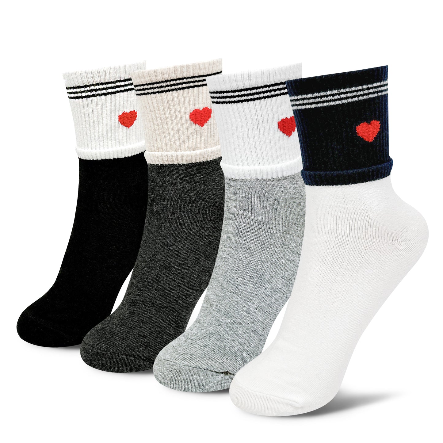 Women's Daily Heart Socks - Made in Korea