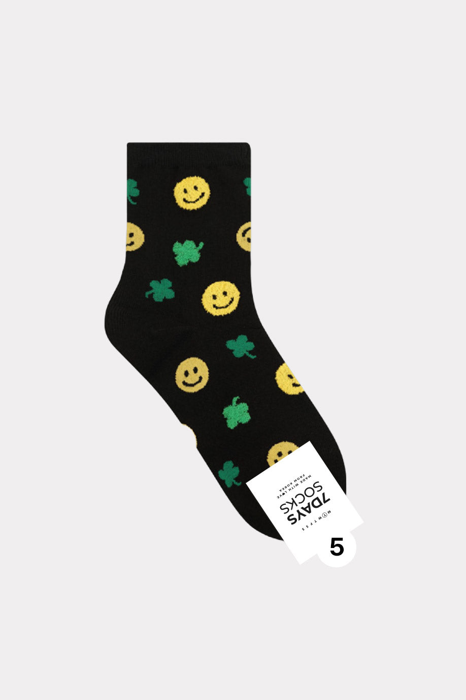 Women's Crew Smile clover Socks - Made in Korea