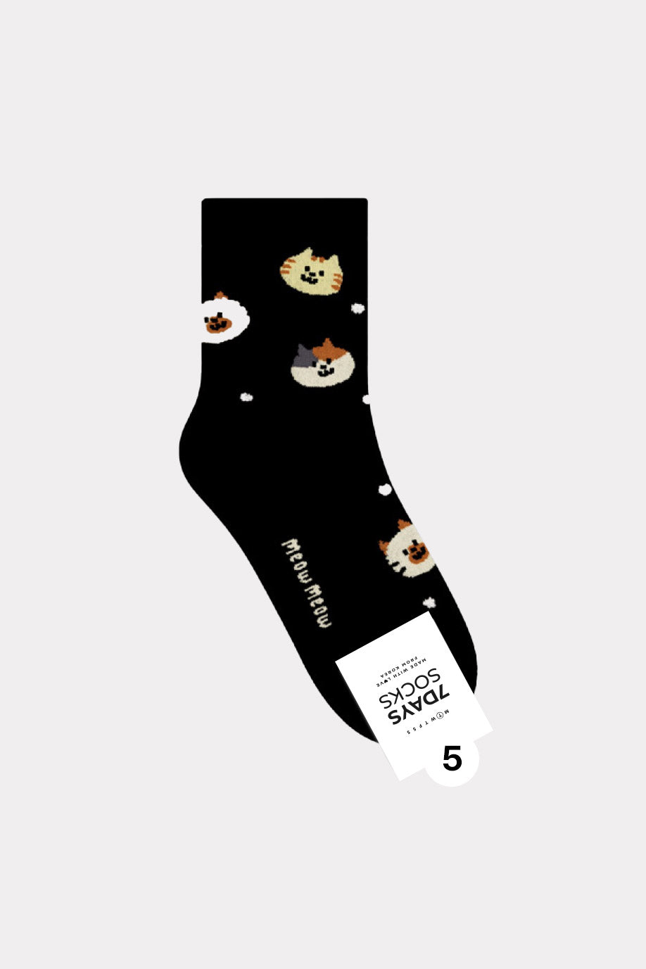 Women's Crew Cat Family Socks - Made in Korea