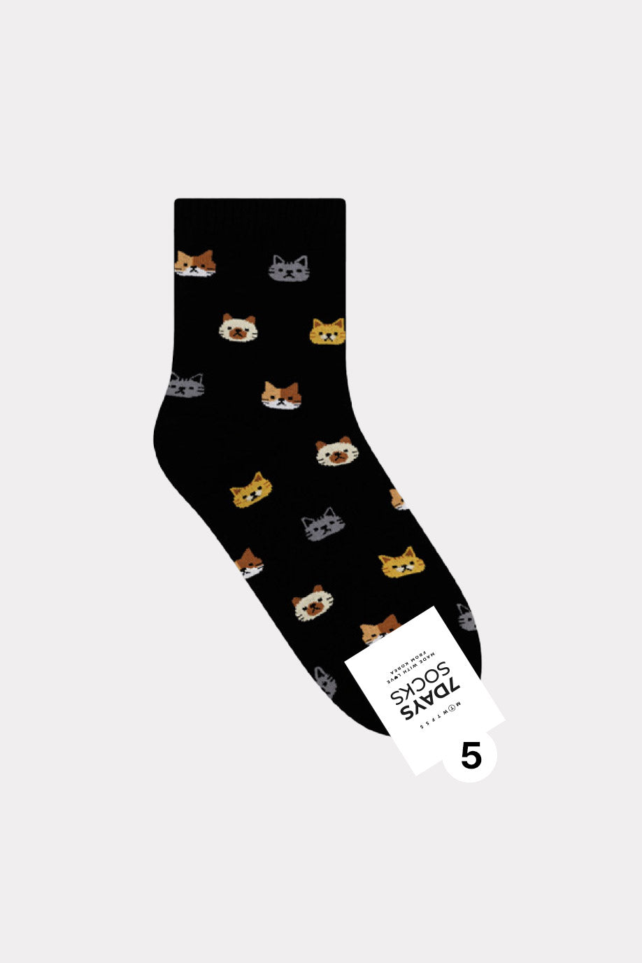 Women's Crew Family Cat Socks - Made in Korea