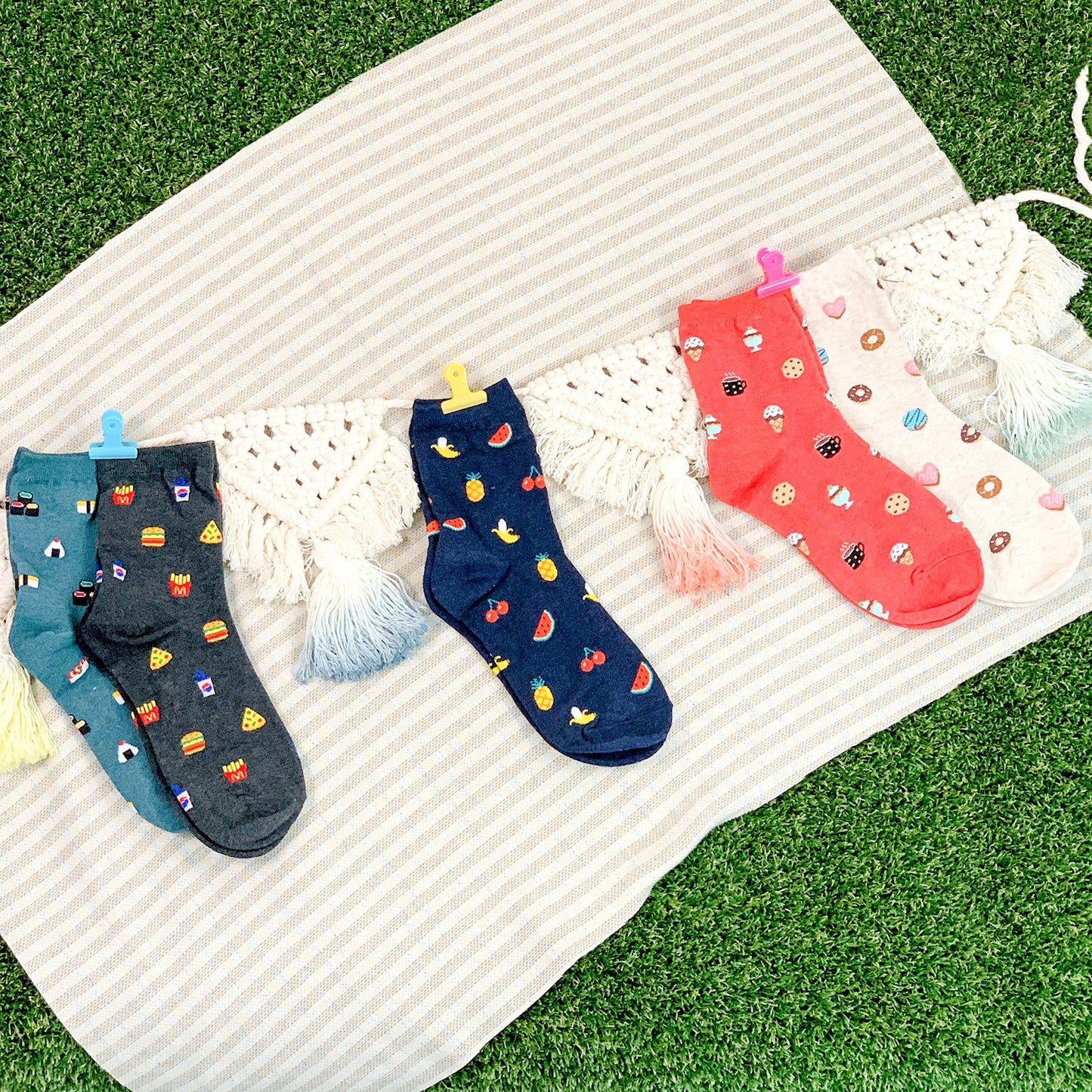 Women's Crew Food Pattern Socks