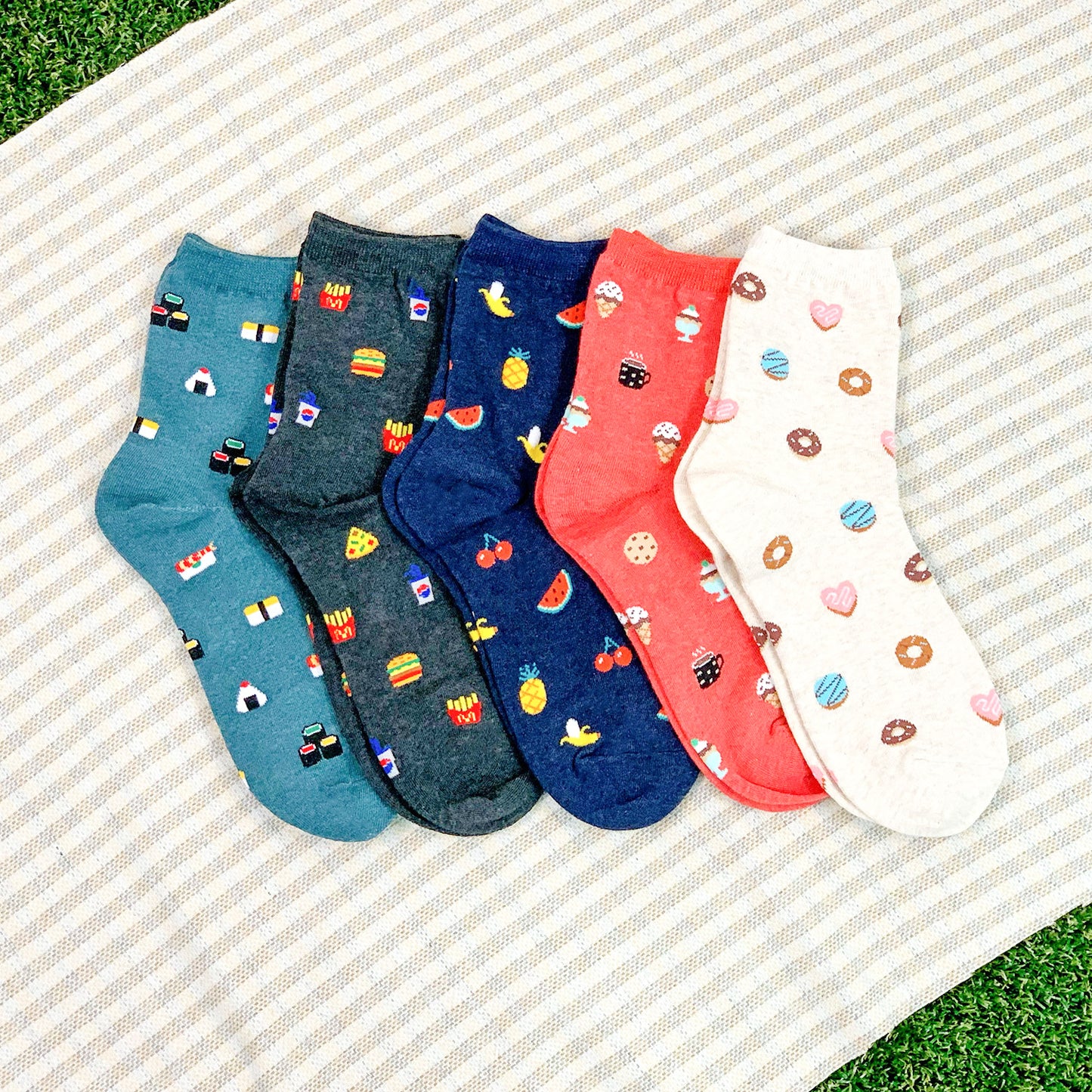 Women's Crew Food Pattern Socks