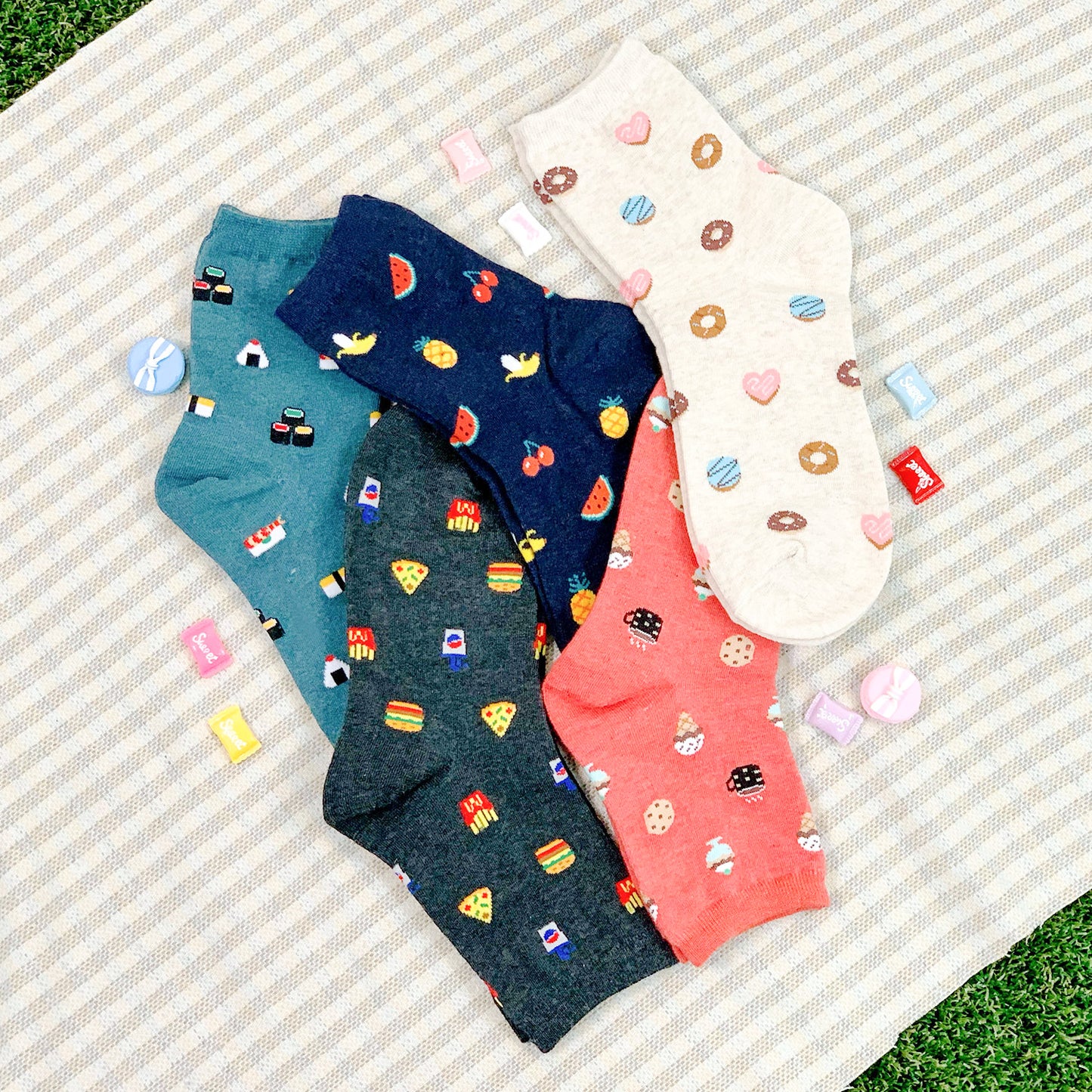 Women's Crew Food Pattern Socks