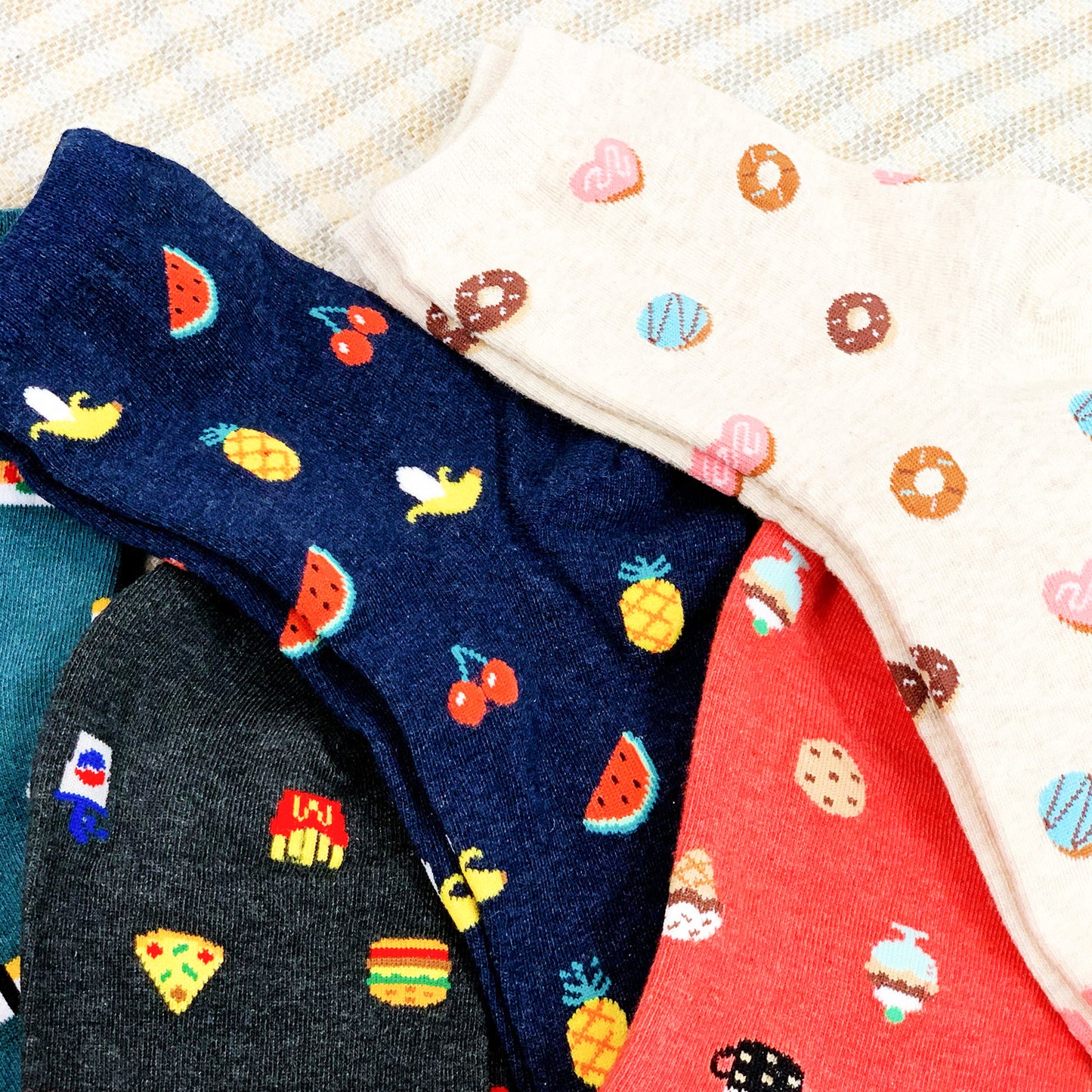 Women's Crew Food Pattern Socks
