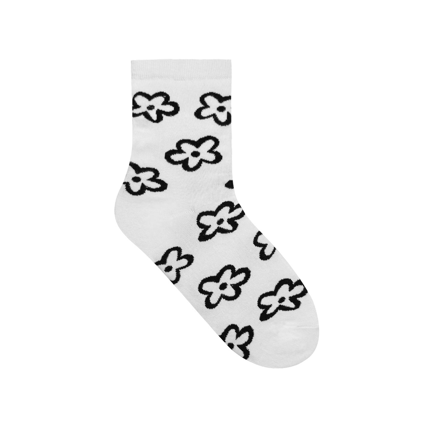Women's Crew Line Flower Socks