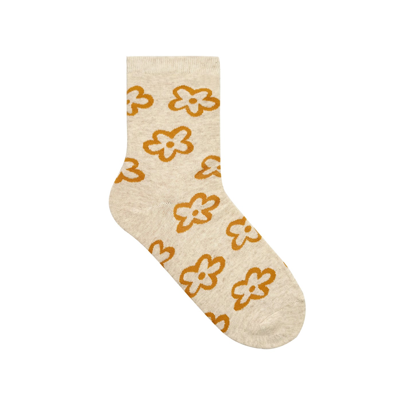 Women's Crew Line Flower Socks
