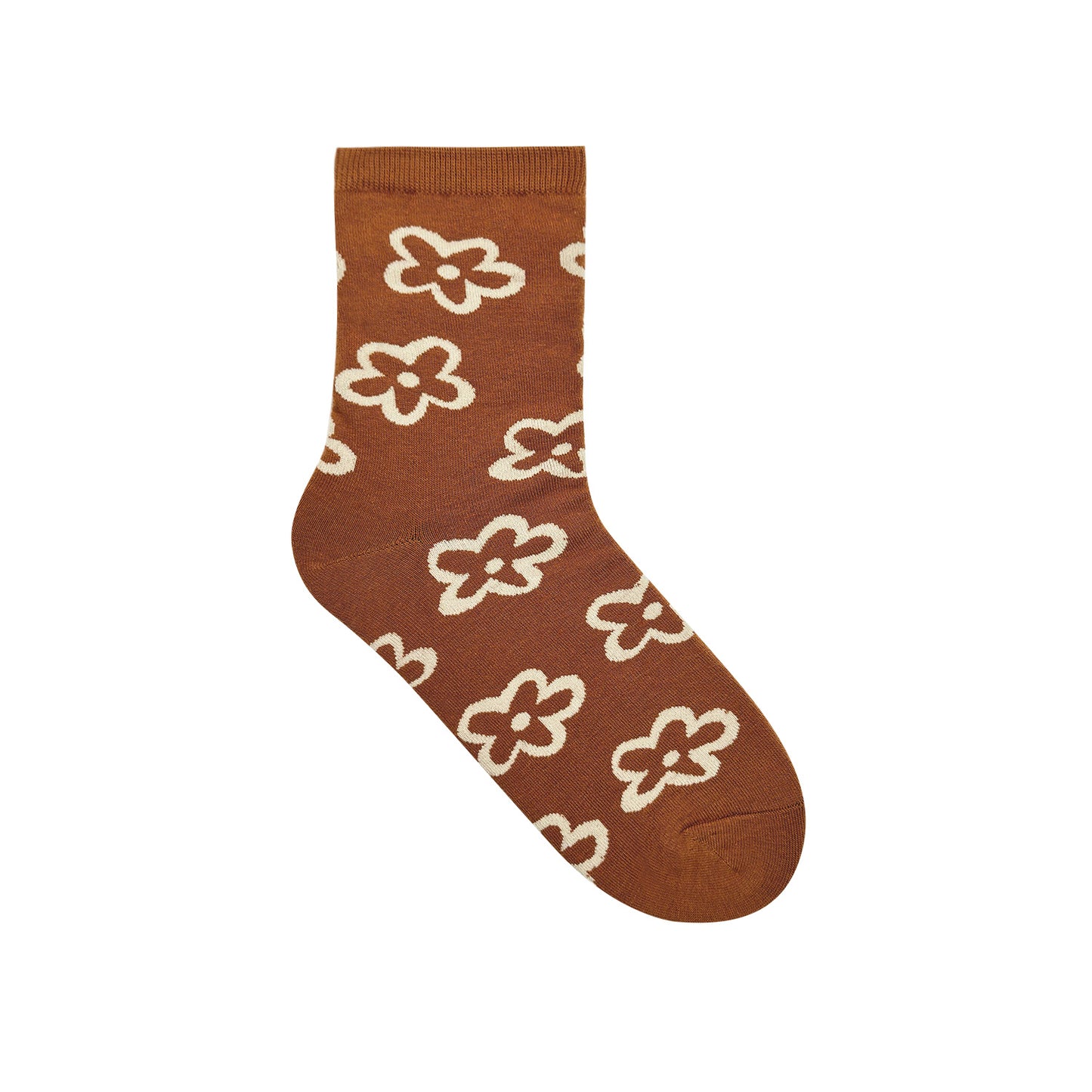 Women's Crew Line Flower Socks
