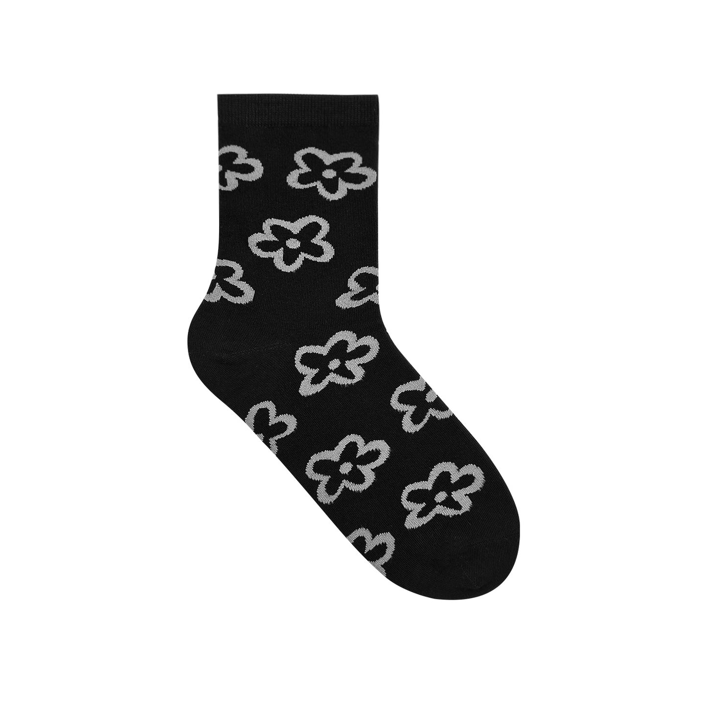 Women's Crew Line Flower Socks