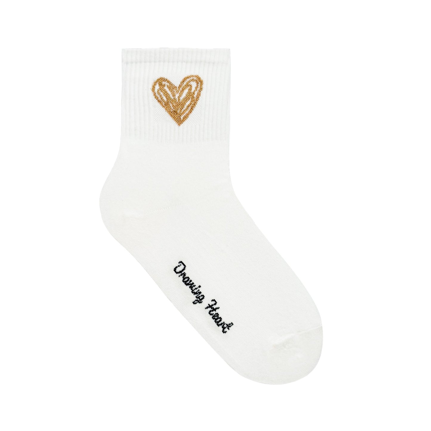 Women's Crew Drawing Heart Socks