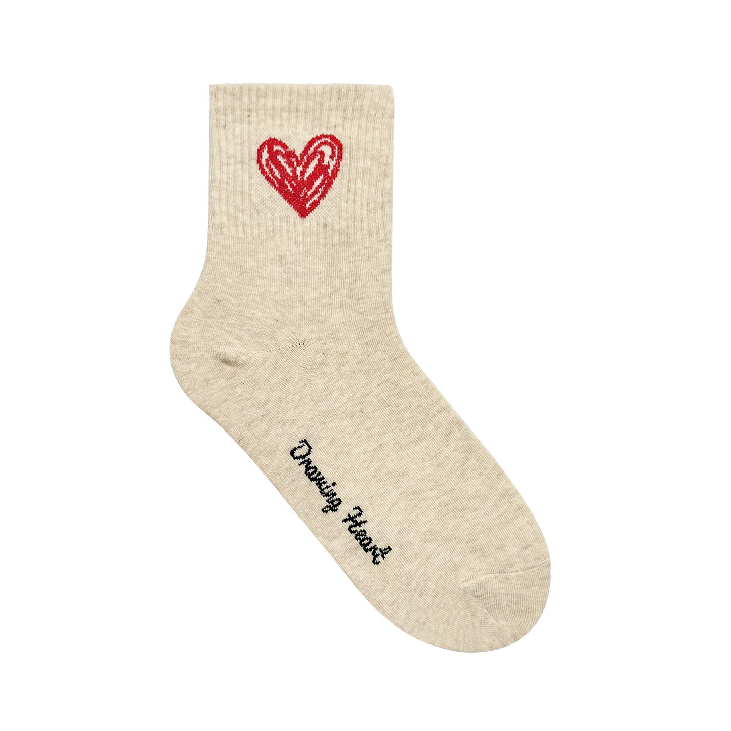 Women's Crew Drawing Heart Socks