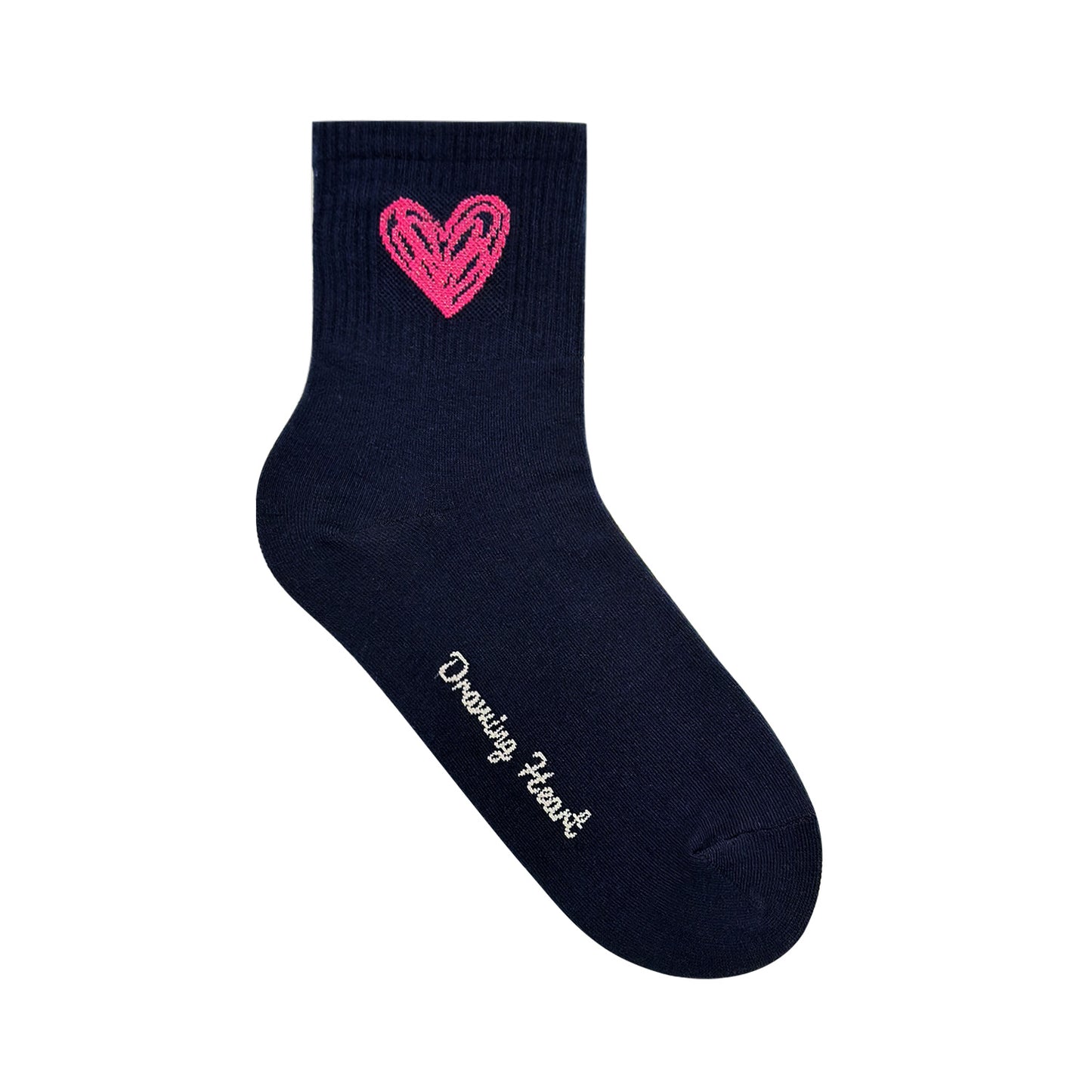 Women's Crew Drawing Heart Socks