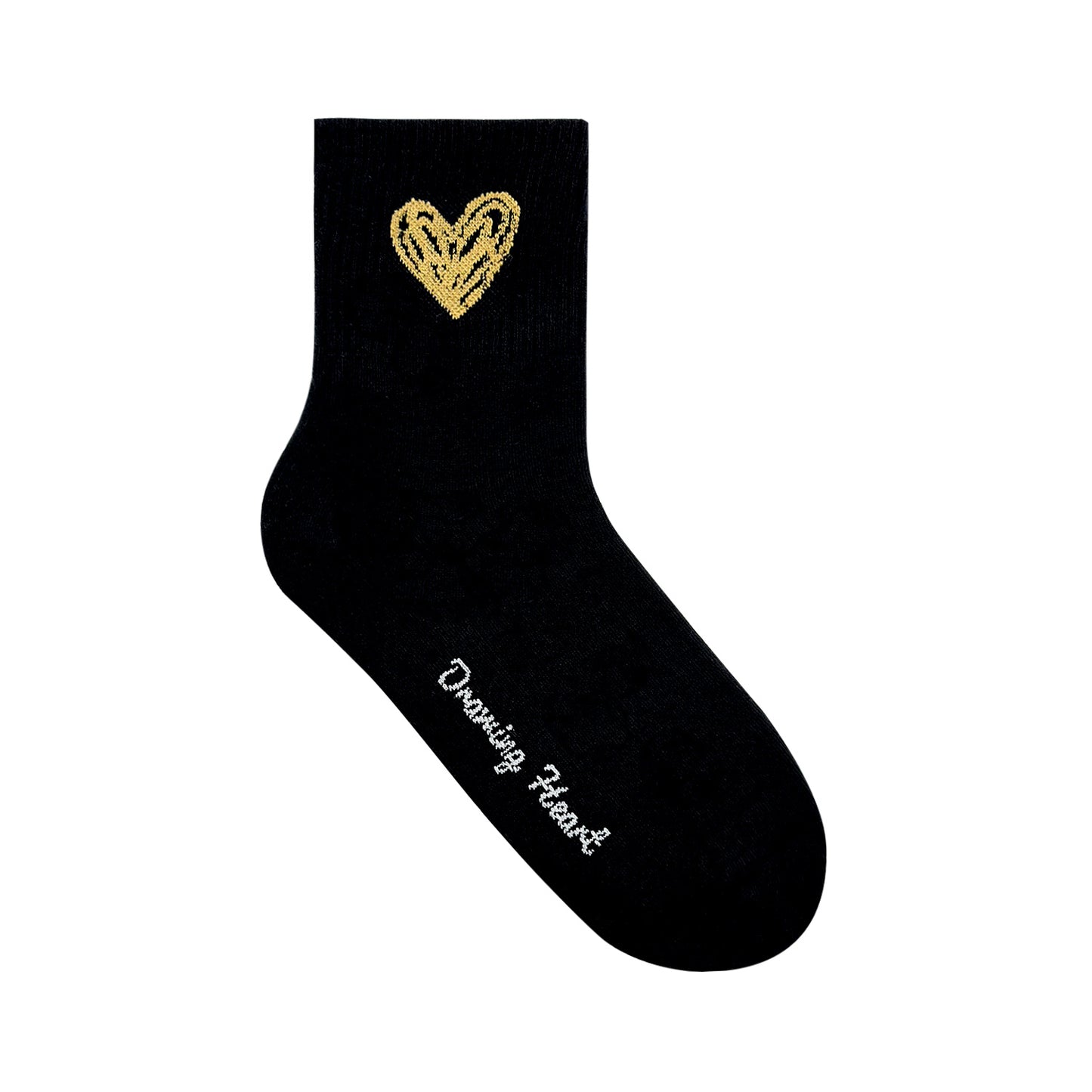 Women's Crew Drawing Heart Socks