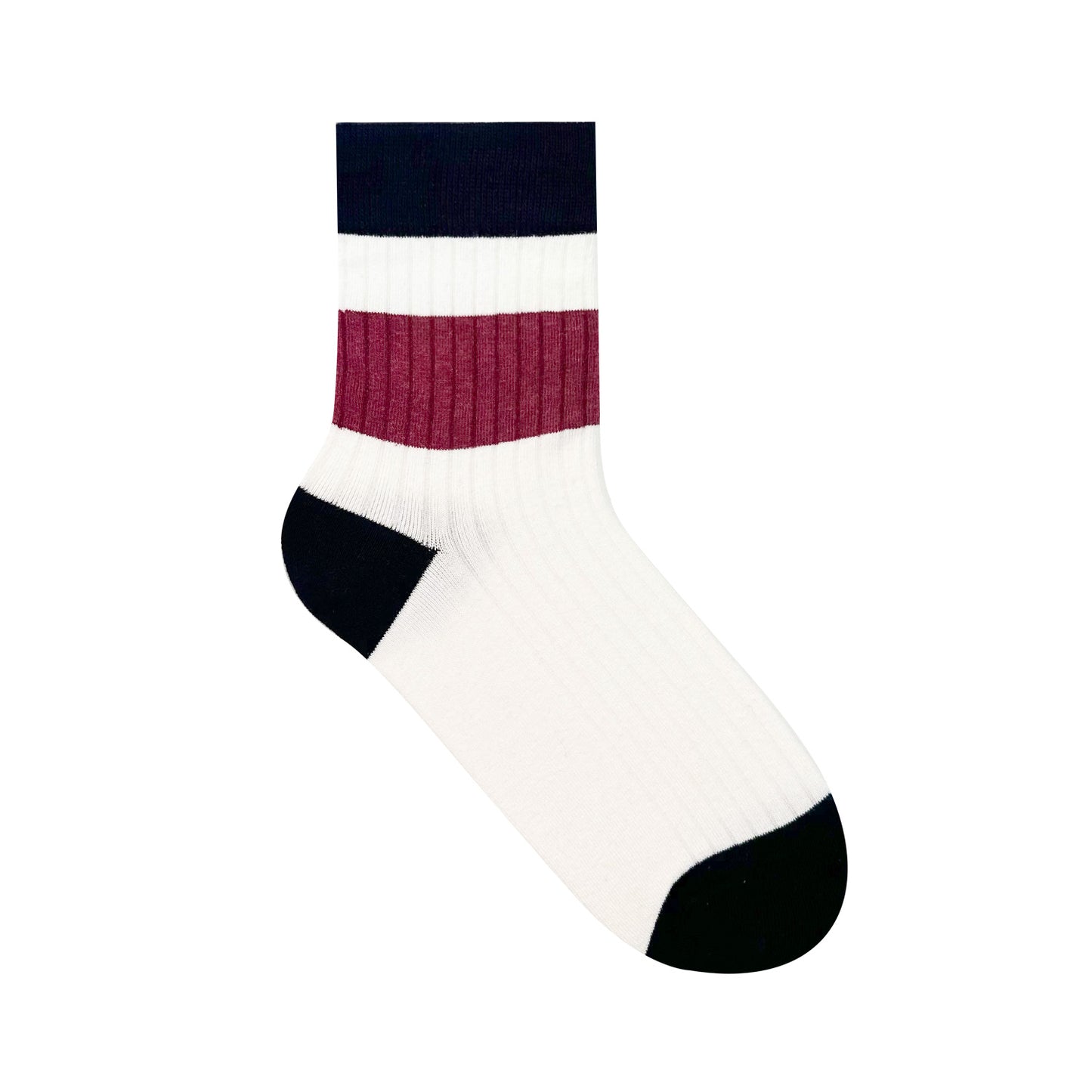 Women's Crew Ribbed Half & Half Stripe Socks
