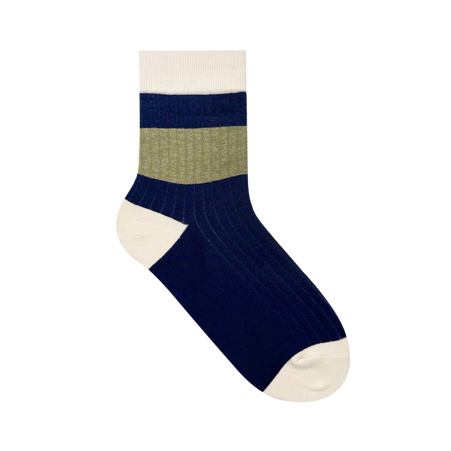 Women's Crew Ribbed Half & Half Stripe Socks