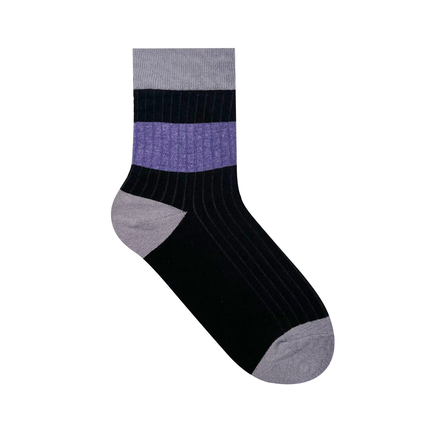 Women's Crew Ribbed Half & Half Stripe Socks