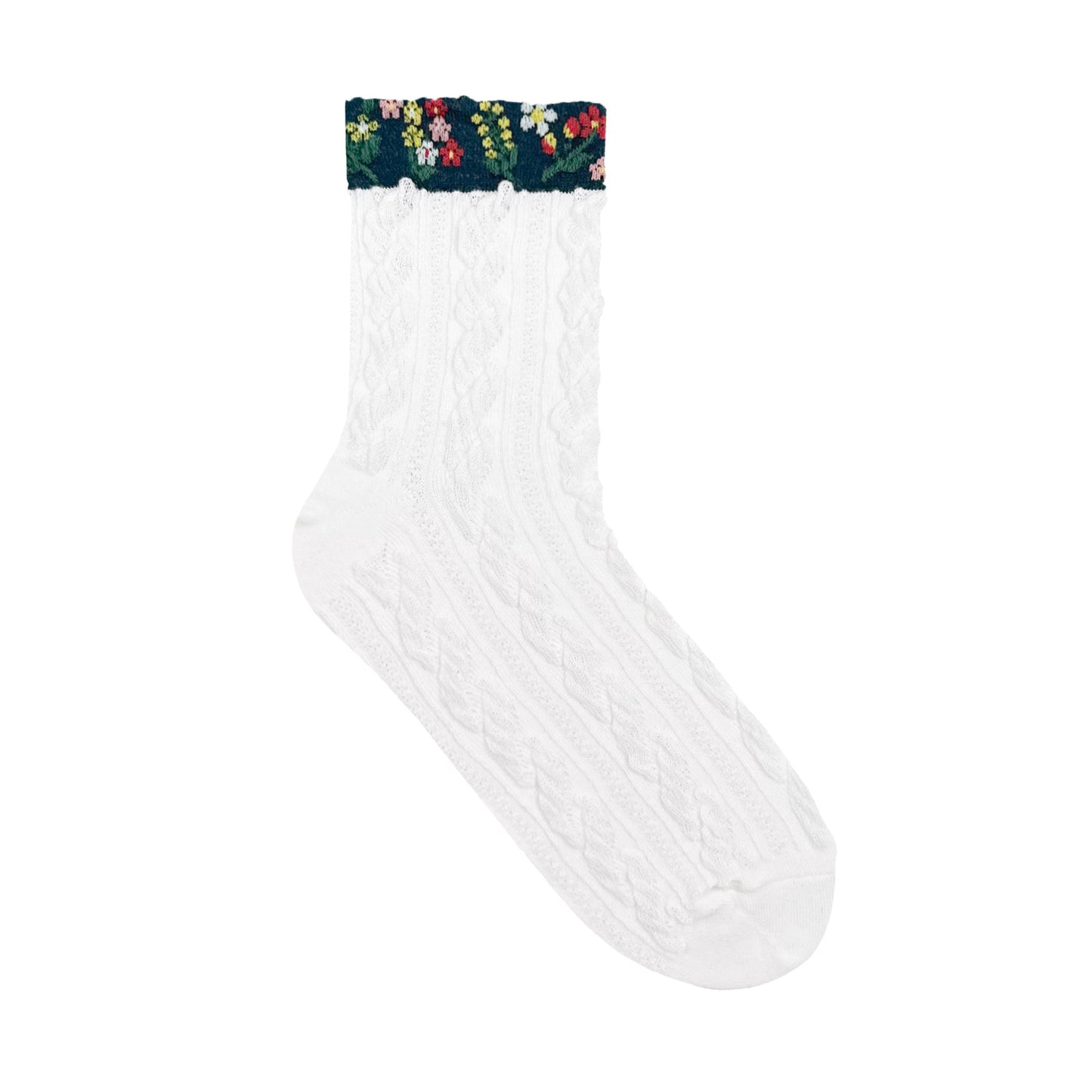Women's Crew Mesh Snow Flower Socks