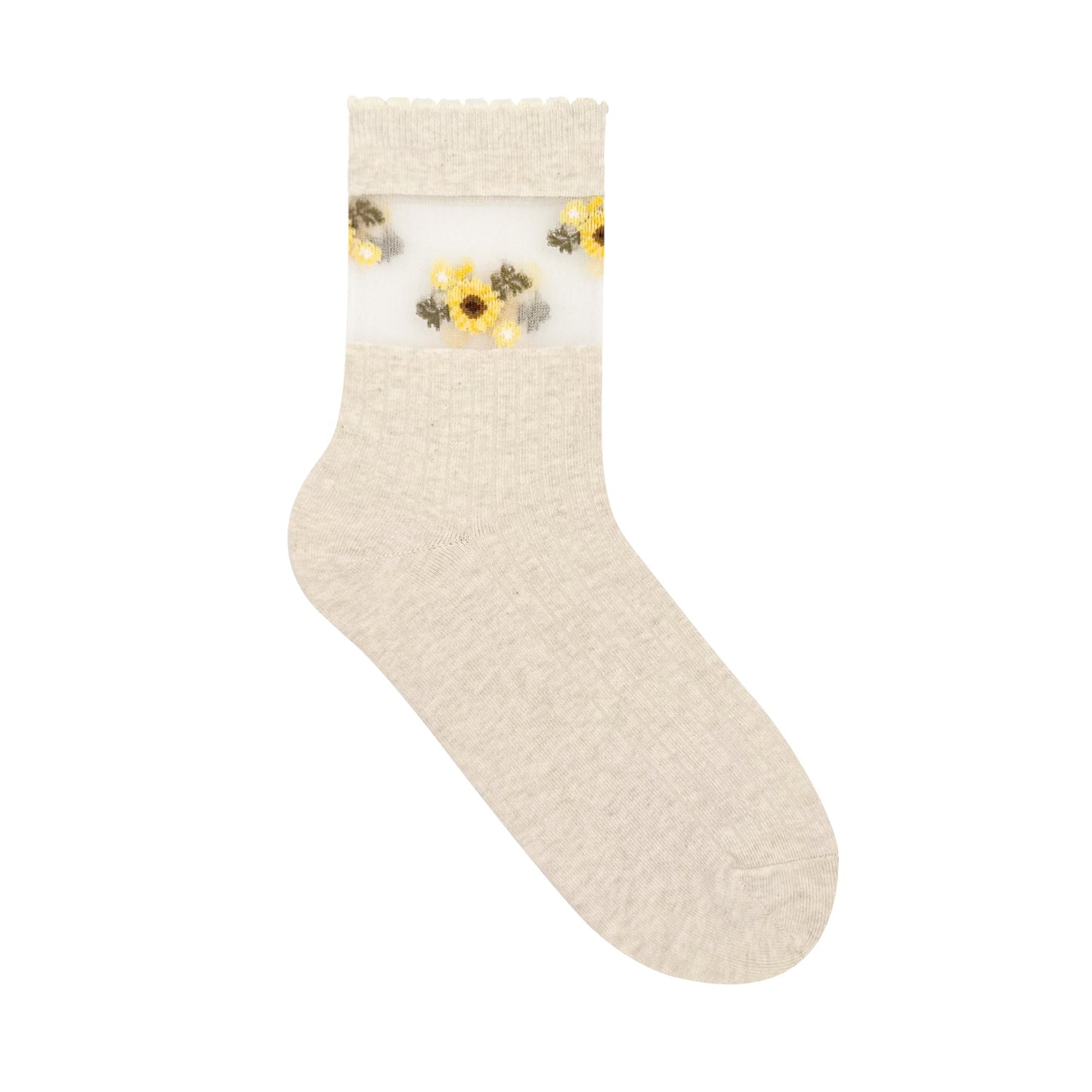 Women's Crew See-Through Flower Party Socks
