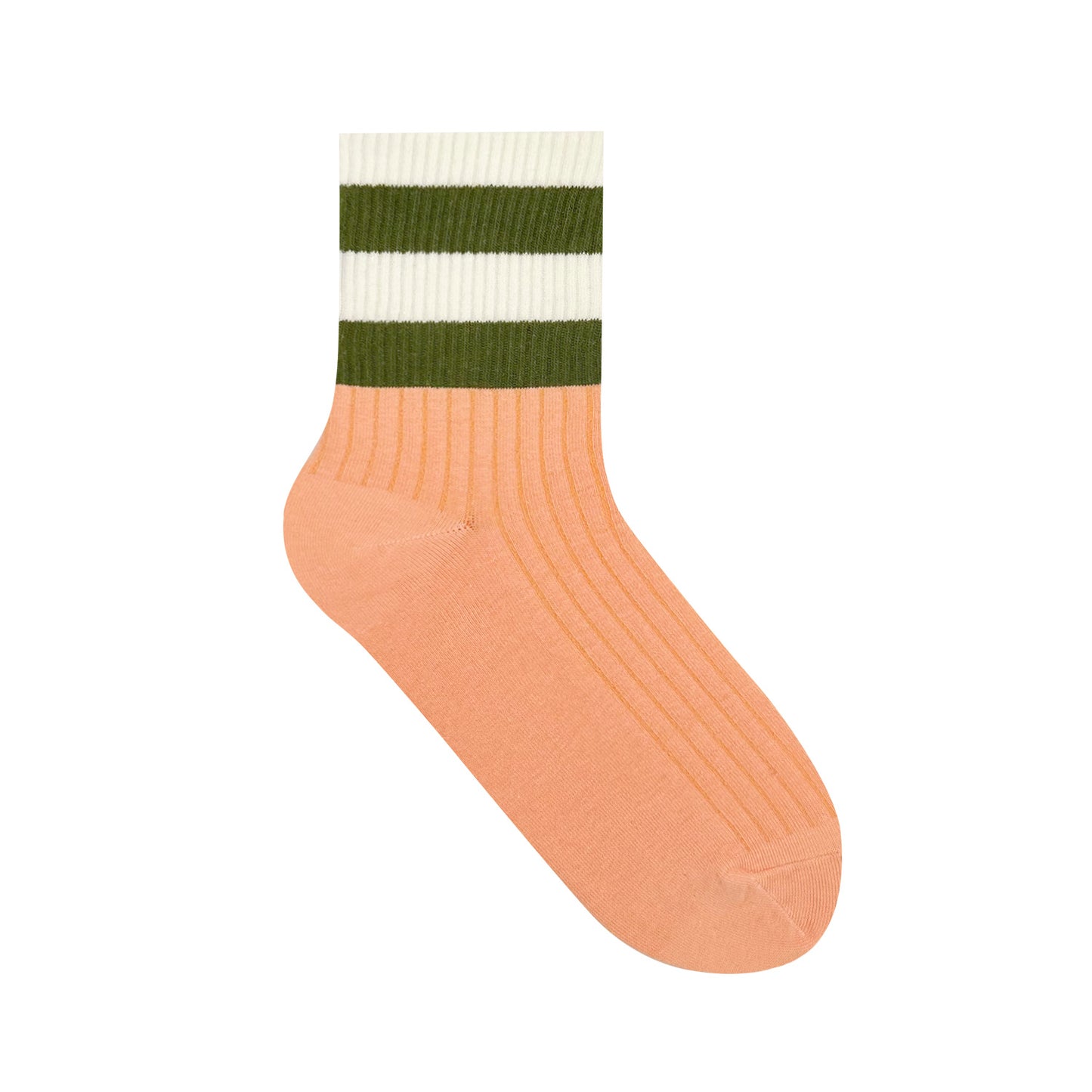 Women's Crew Ribbed Two-Tone Stripe Socks