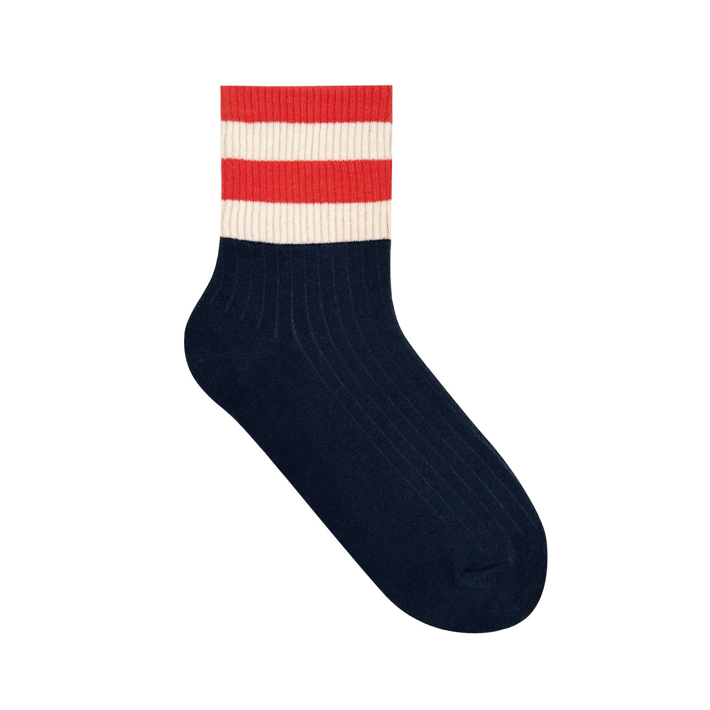 Women's Crew Ribbed Two-Tone Stripe Socks