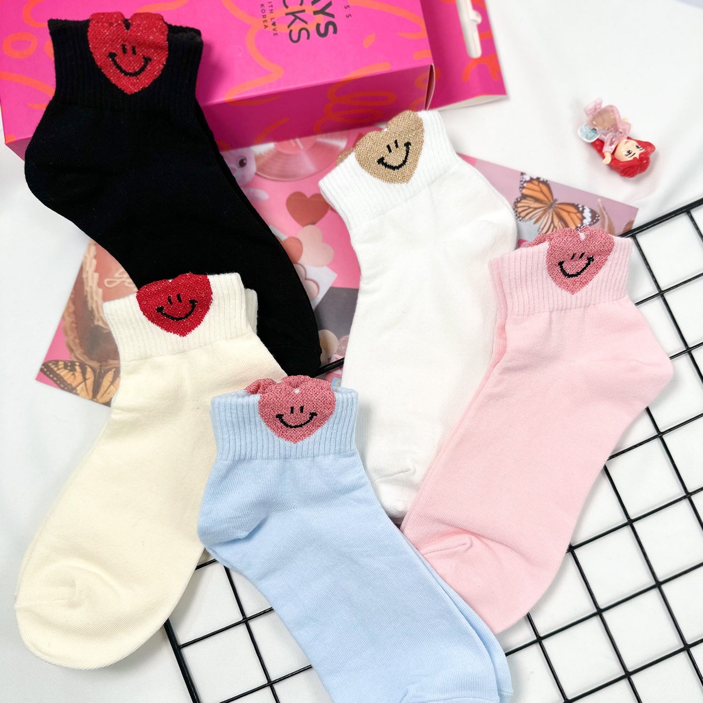 Women's Crew Boing Boing Heart Socks
