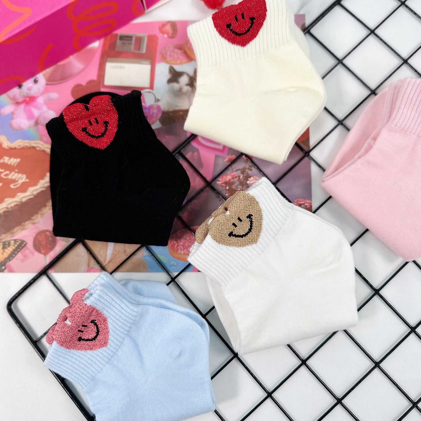 Women's Crew Boing Boing Heart Socks
