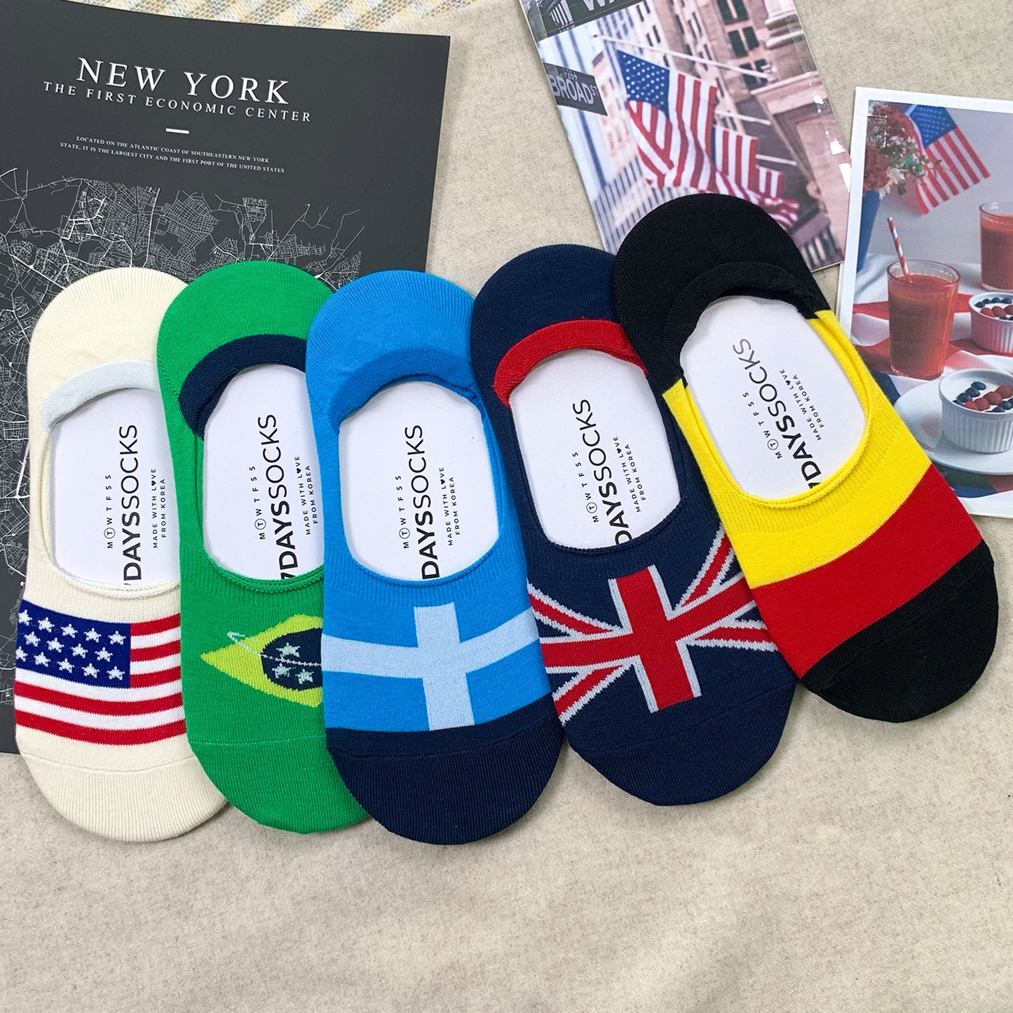 Women's No Show Flag Socks
