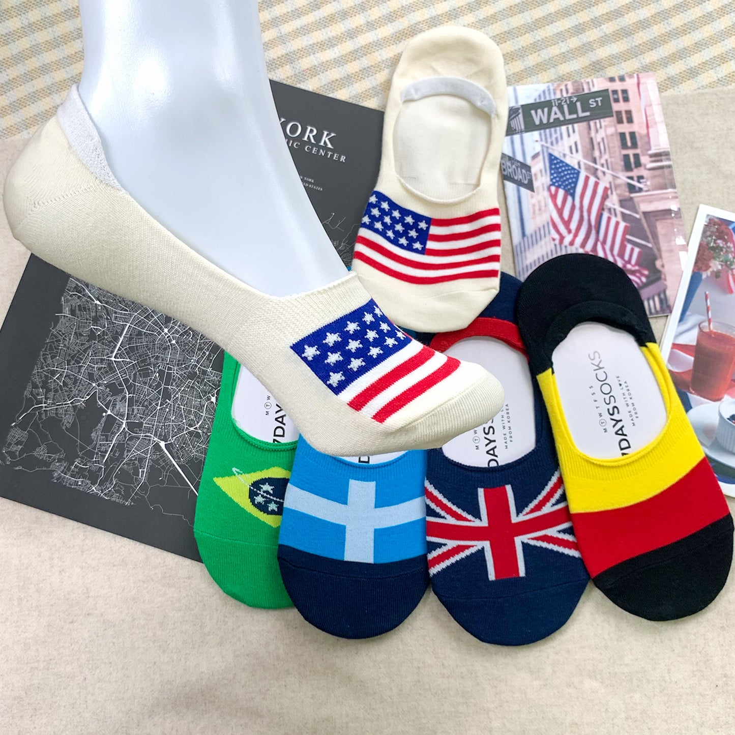 Women's No Show Flag Socks