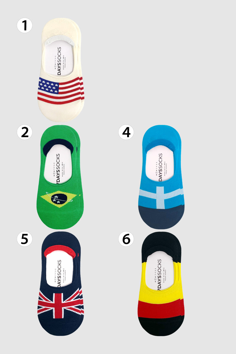 Women's No Show Flag Socks