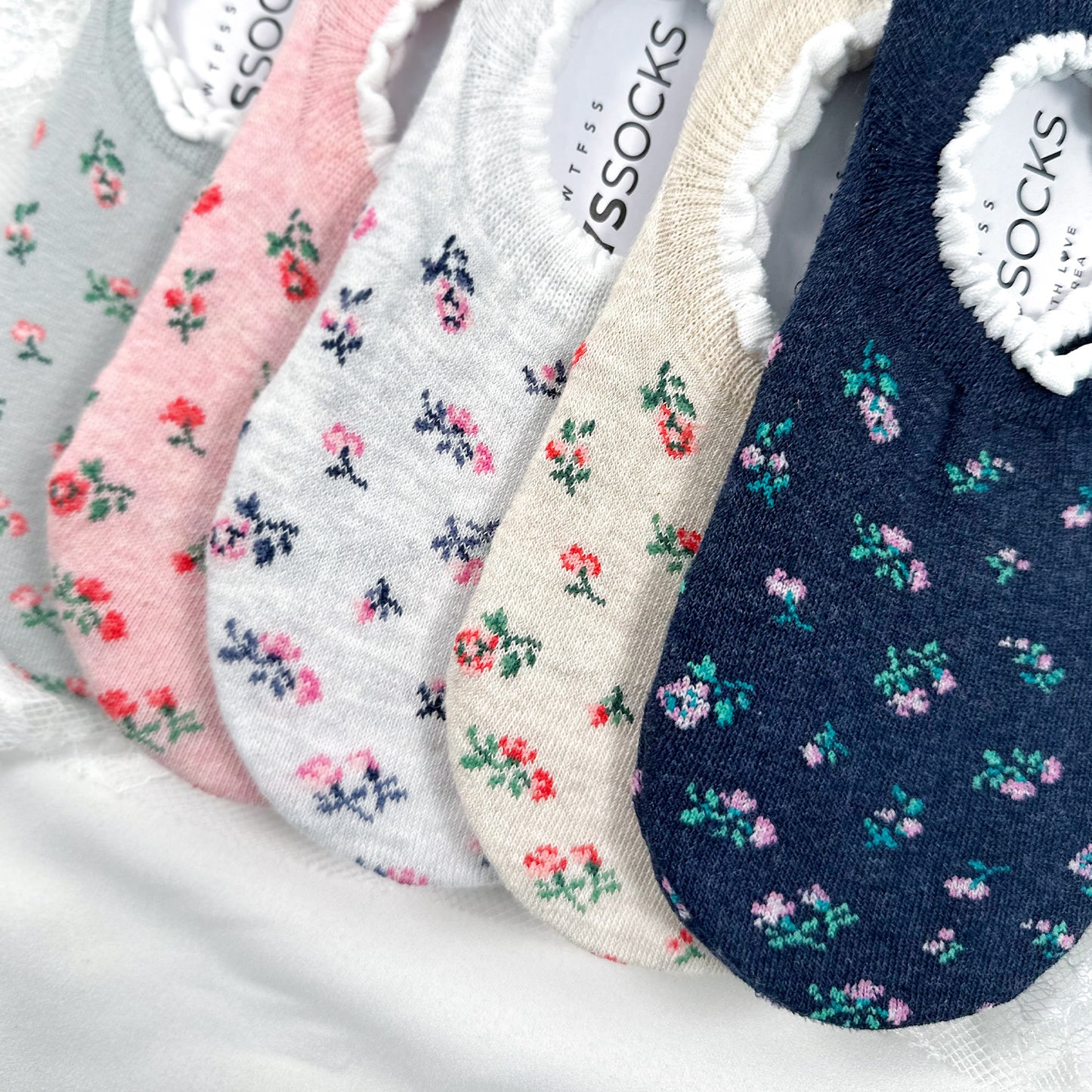 Women's No Show Flower Socks