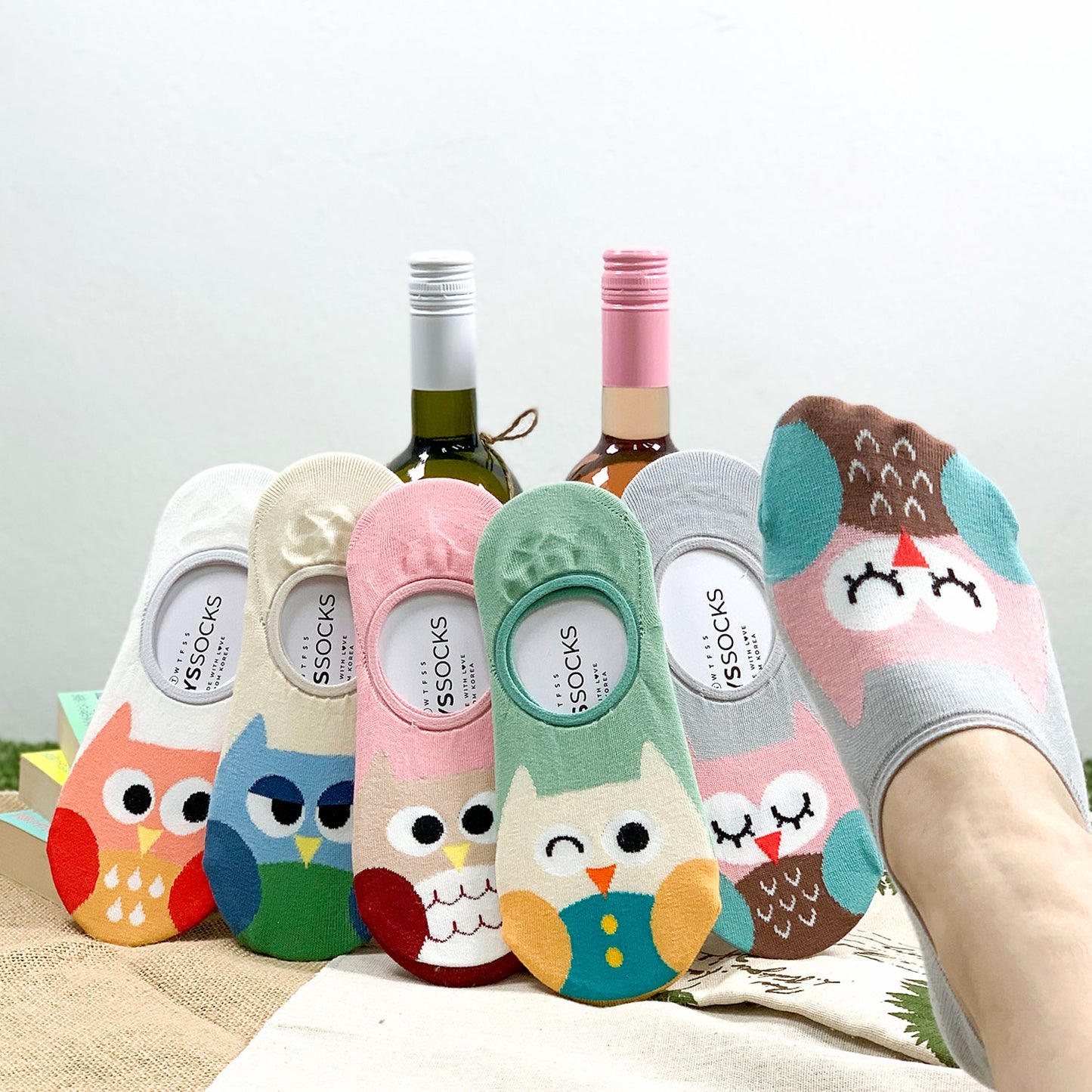 Women's No Show Owl Socks