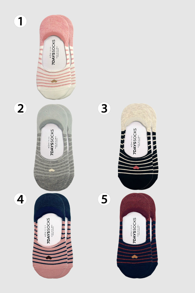 Women's No Show Rolling Heart Socks