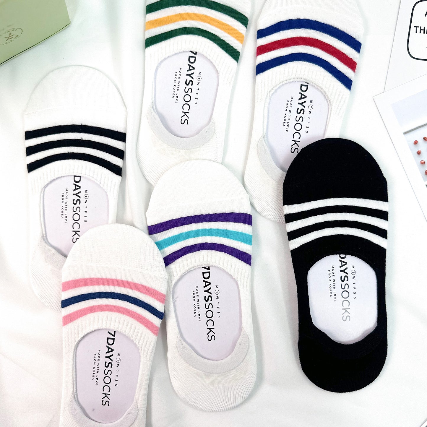 Women's No Show 3 Stripe AA Socks