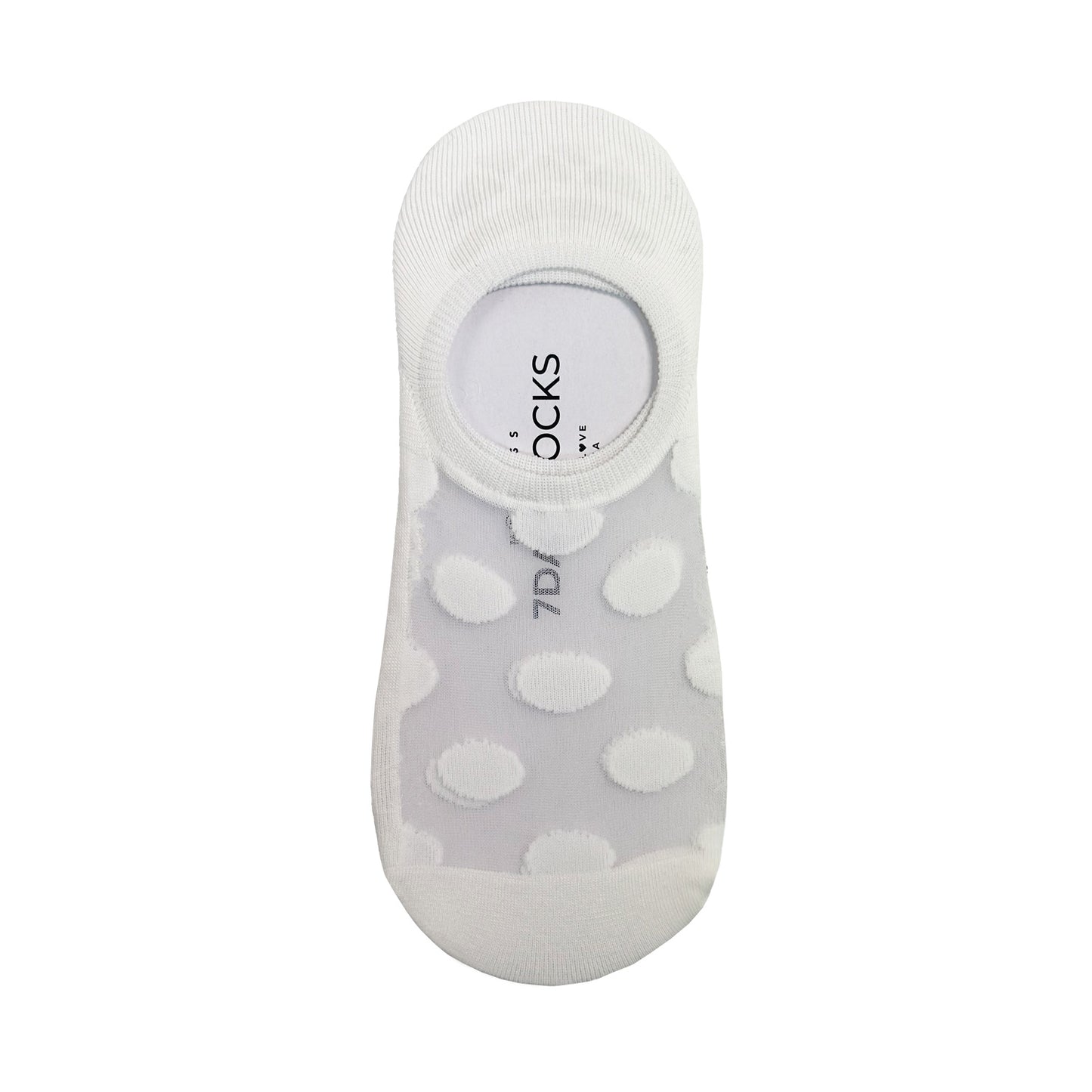 Women's No Show See-Through Neon Dot Socks