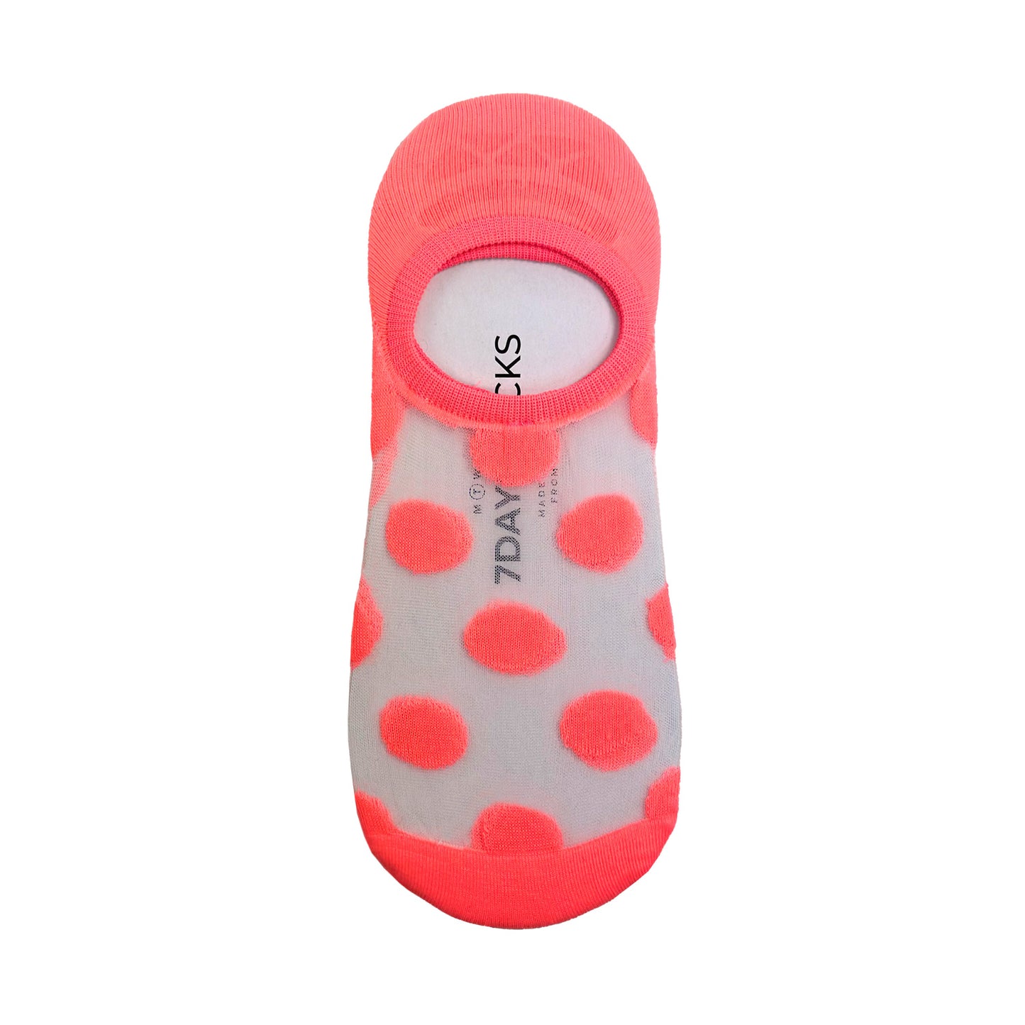 Women's No Show See-Through Neon Dot Socks
