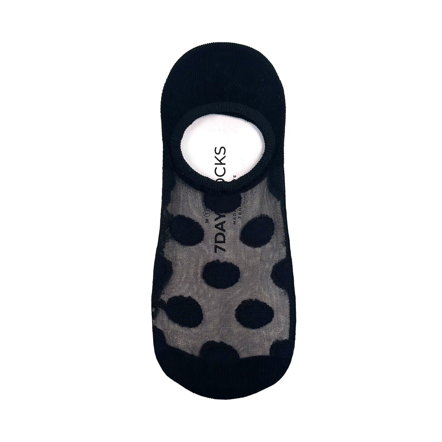 Women's No Show See-Through Neon Dot Socks
