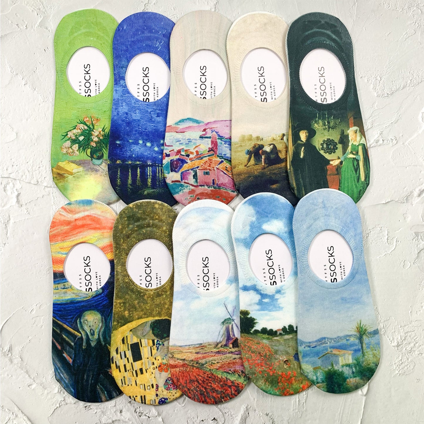 Women's No Show Famous Painting Printing Socks
