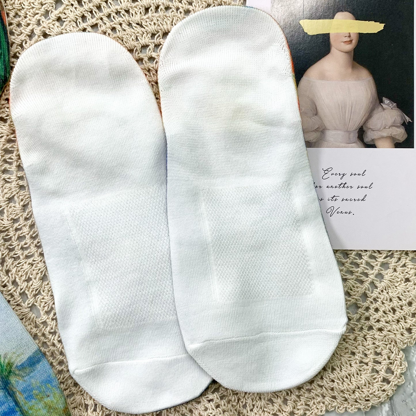 Women's No Show Famous Painting Printing Socks