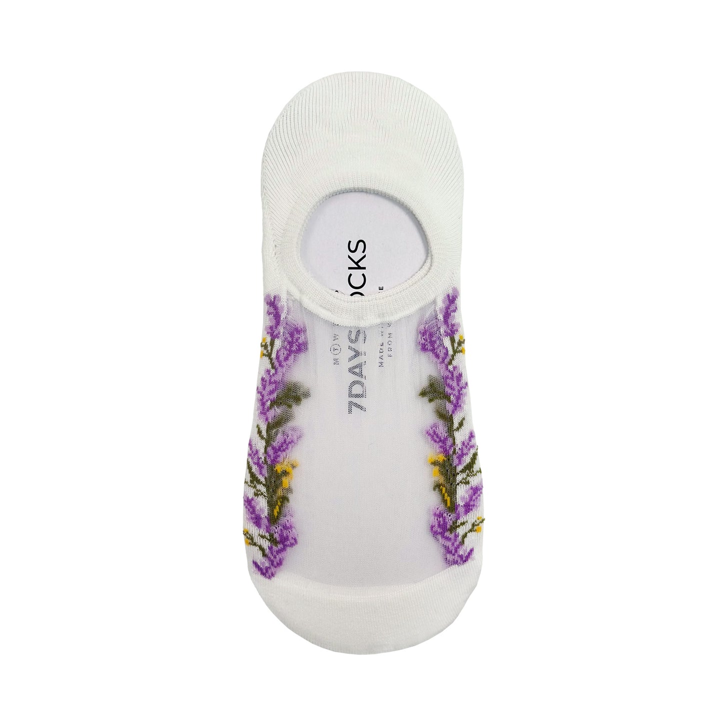 Women's No Show See-Through Flower Line Socks