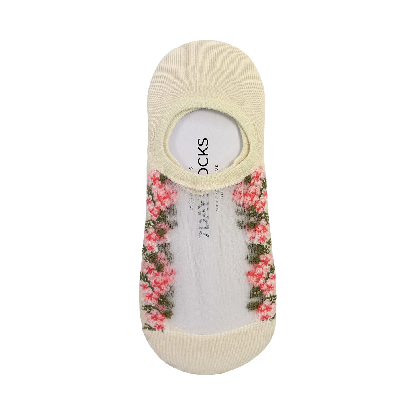 Women's No Show See-Through Flower Line Socks