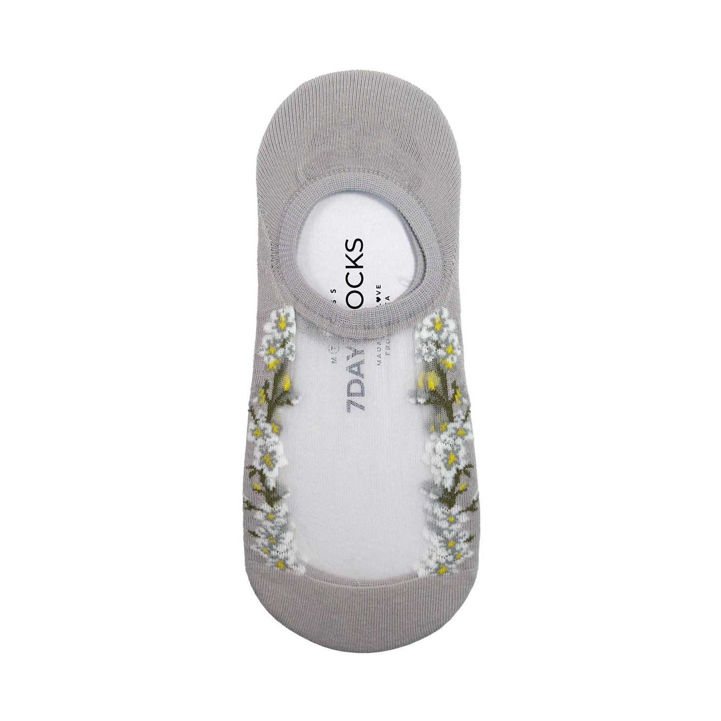 Women's No Show See-Through Flower Line Socks