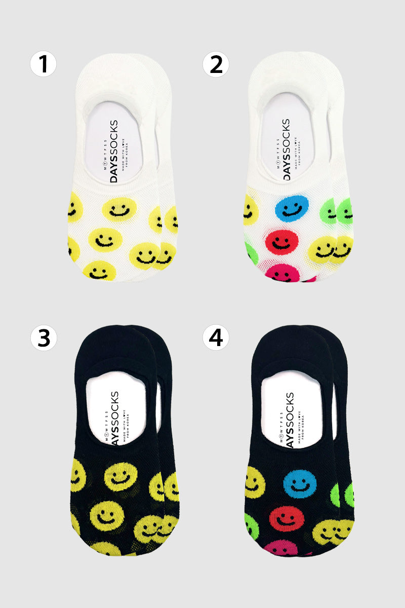 Women's No Show See-Through Smile Socks