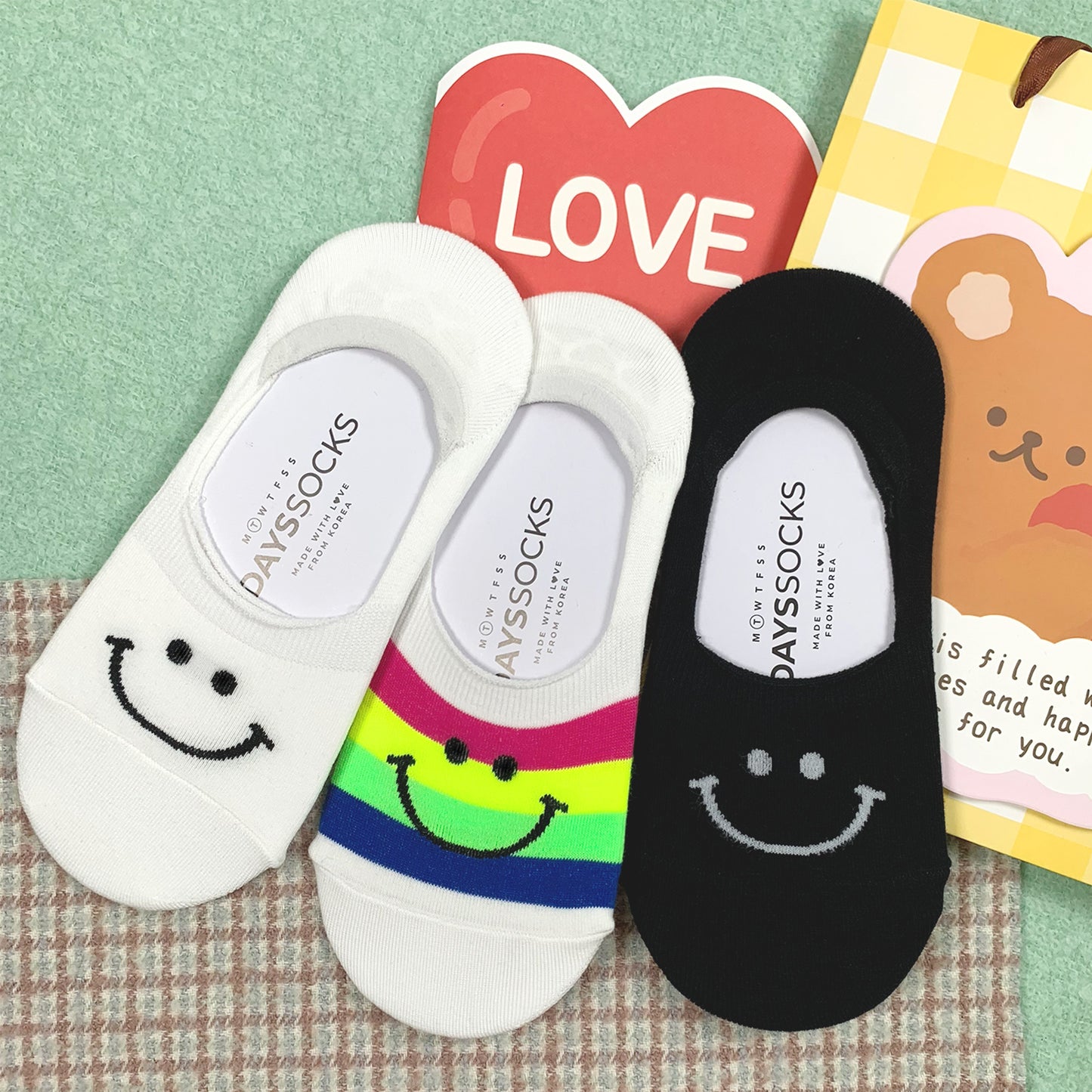 Women's No Show Smiley Face Socks