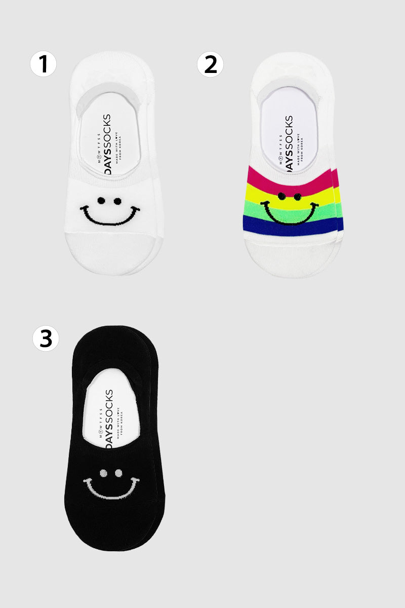 Women's No Show Smiley Face Socks