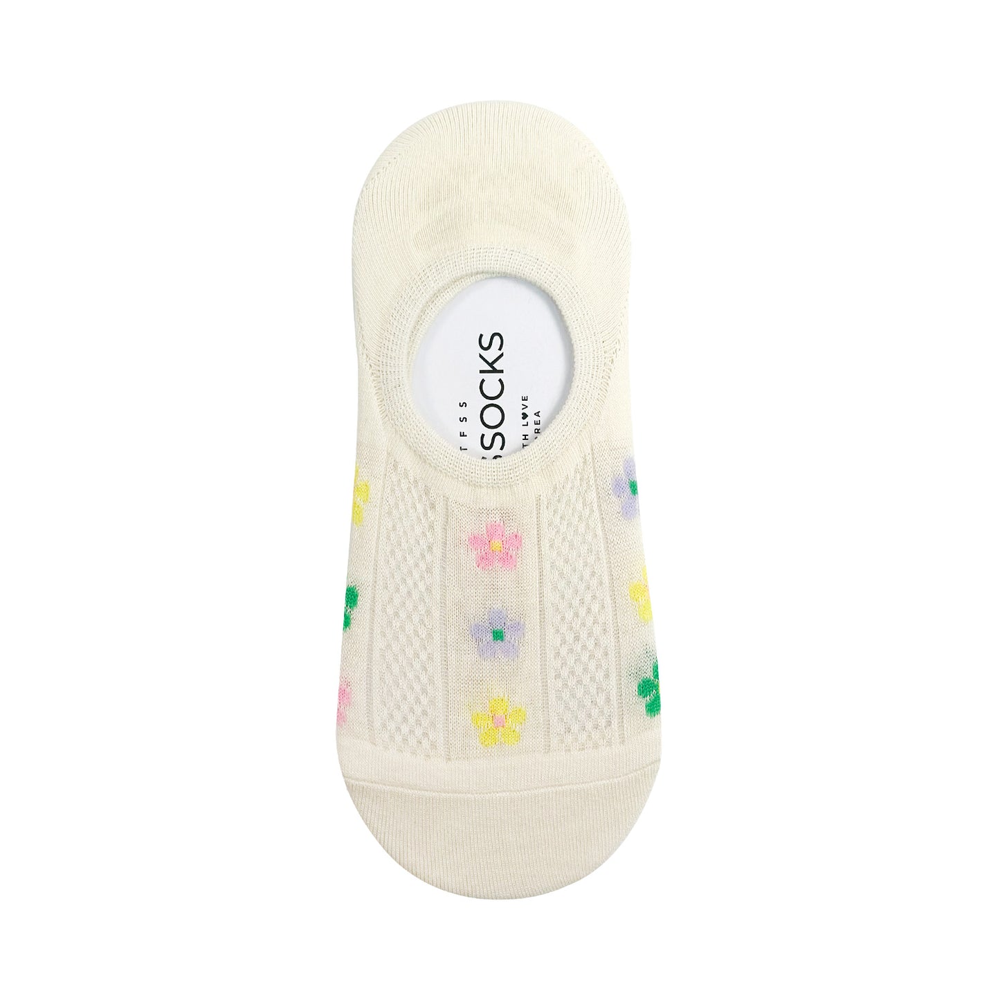 Women's No Show See-Through Pastel Flower Socks