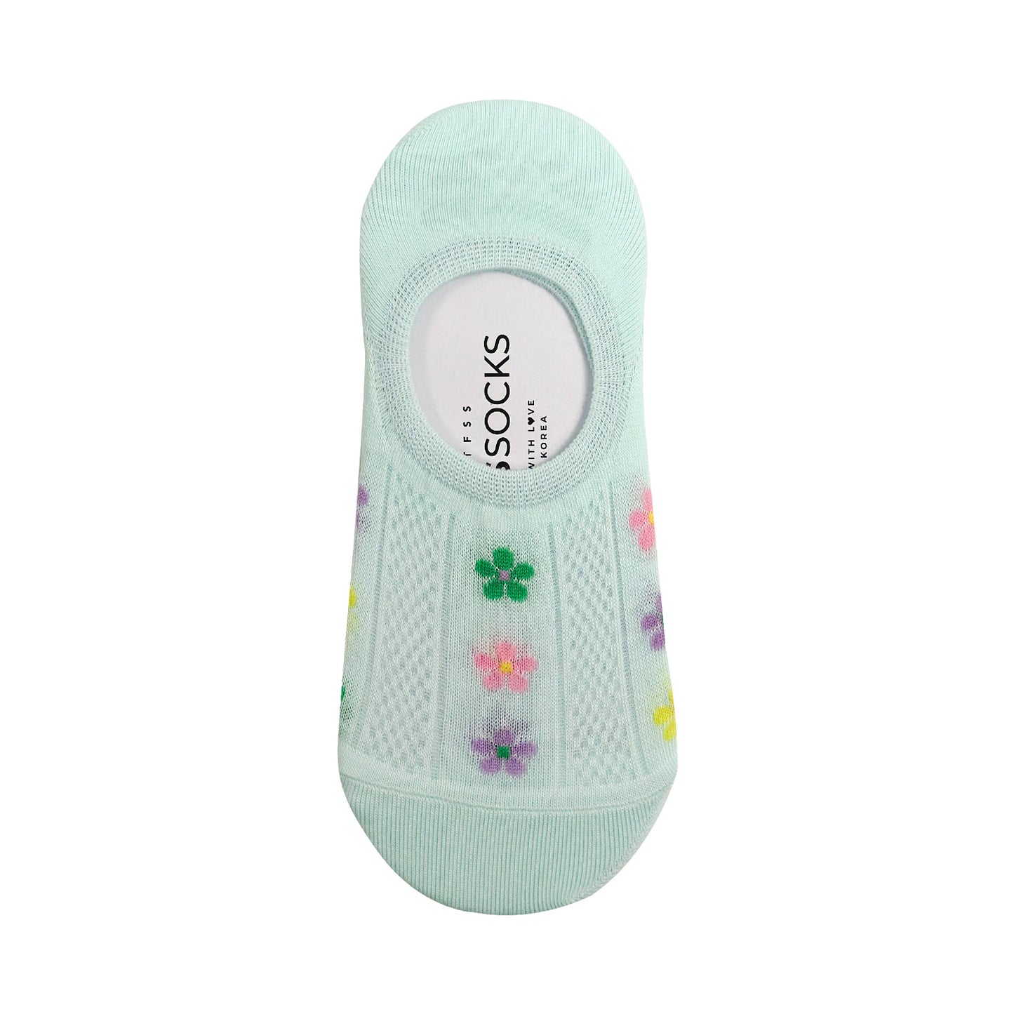 Women's No Show See-Through Pastel Flower Socks