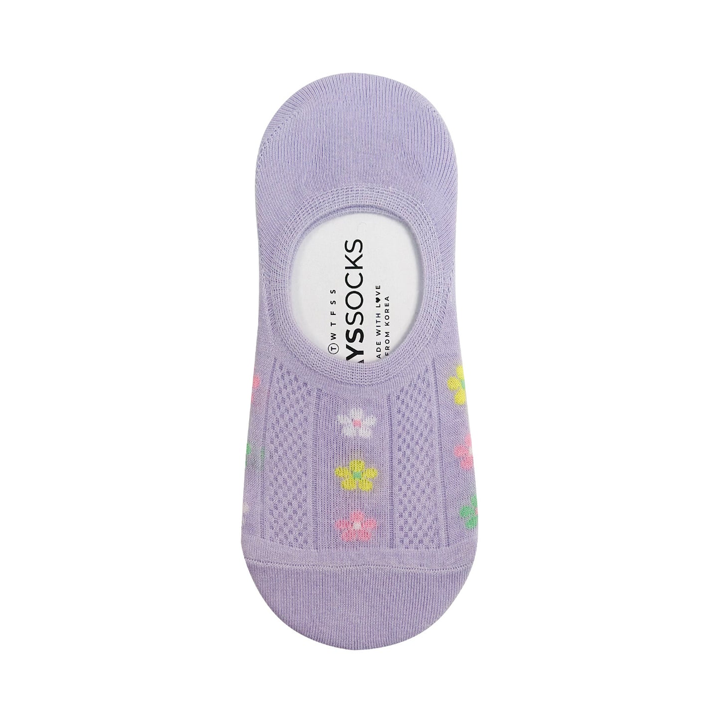 Women's No Show See-Through Pastel Flower Socks