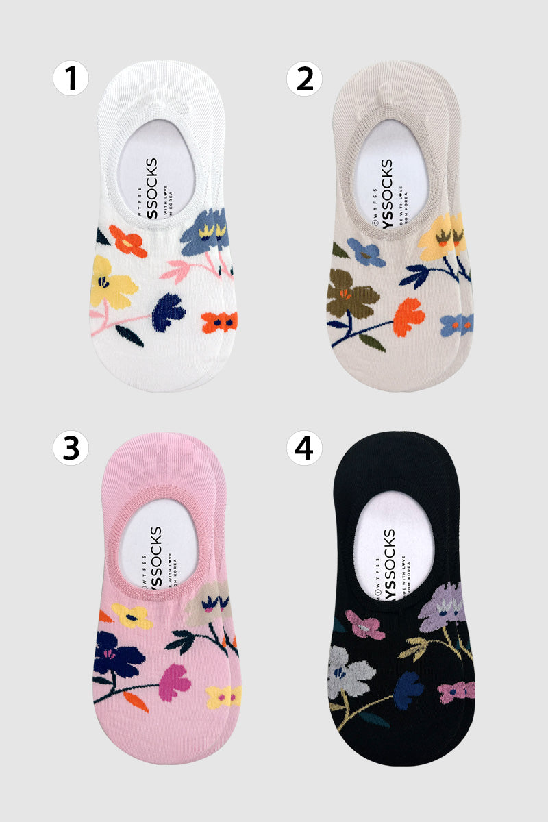 Women's No Show Fleur Flower Socks
