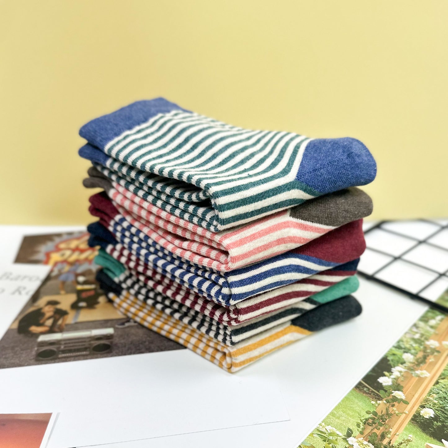 Women's Crew Melange Stripe 3 Socks