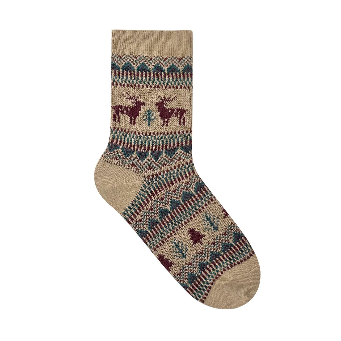 Women's Crew Winter Nordic Deer Jacquard Socks