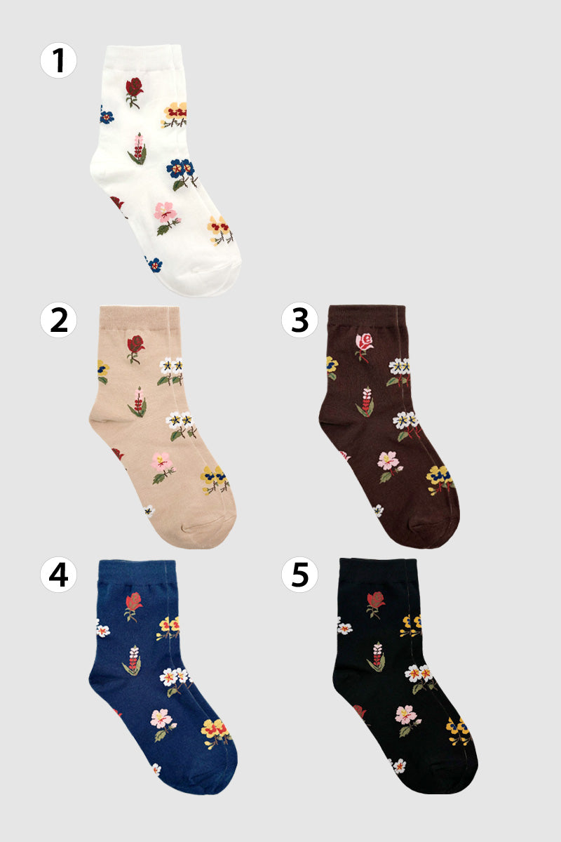 Women's Crew Flower Garden Socks